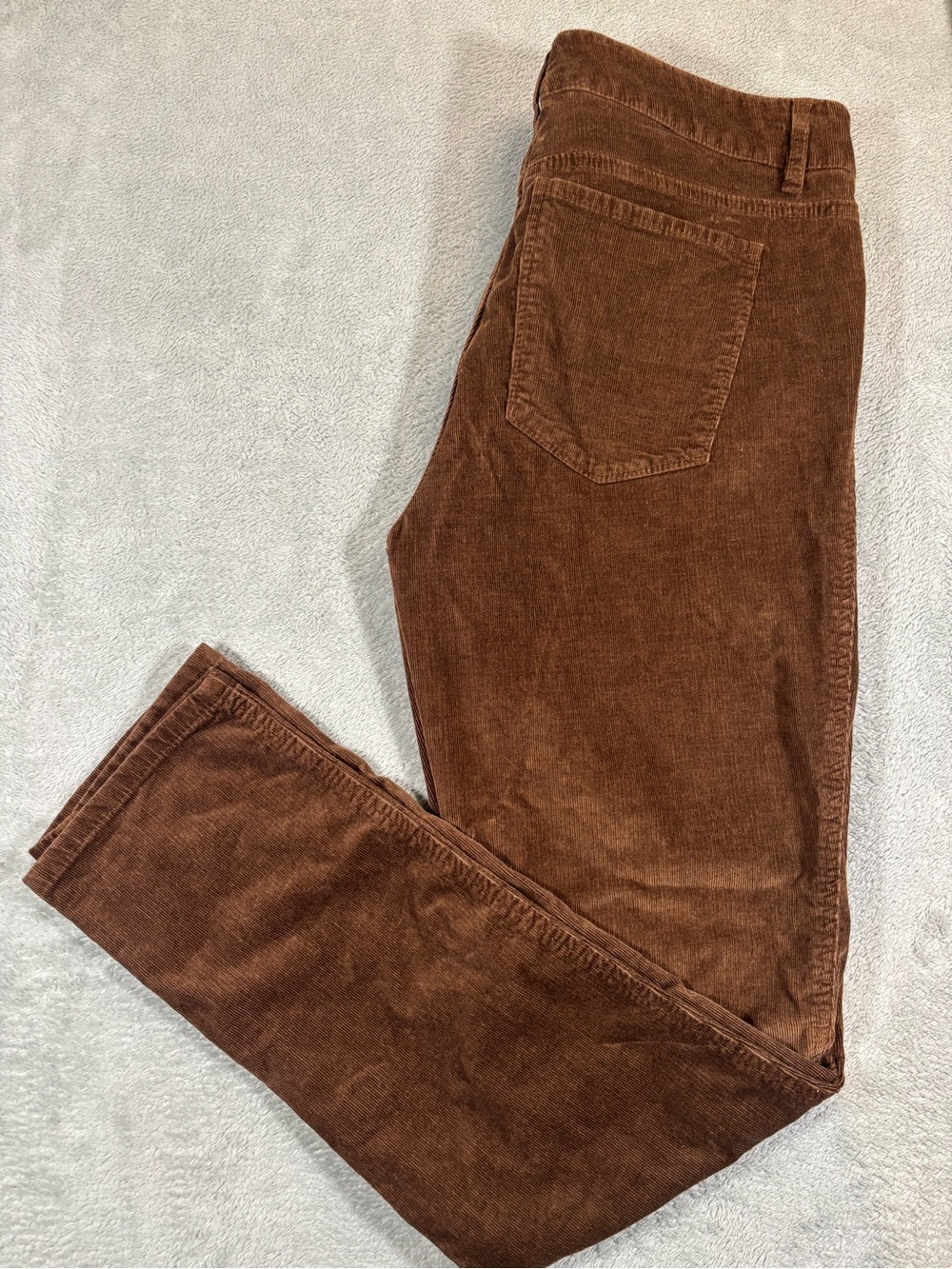 L.L. Bean Signature Brown Corduroy Straight Leg Pants Size 10